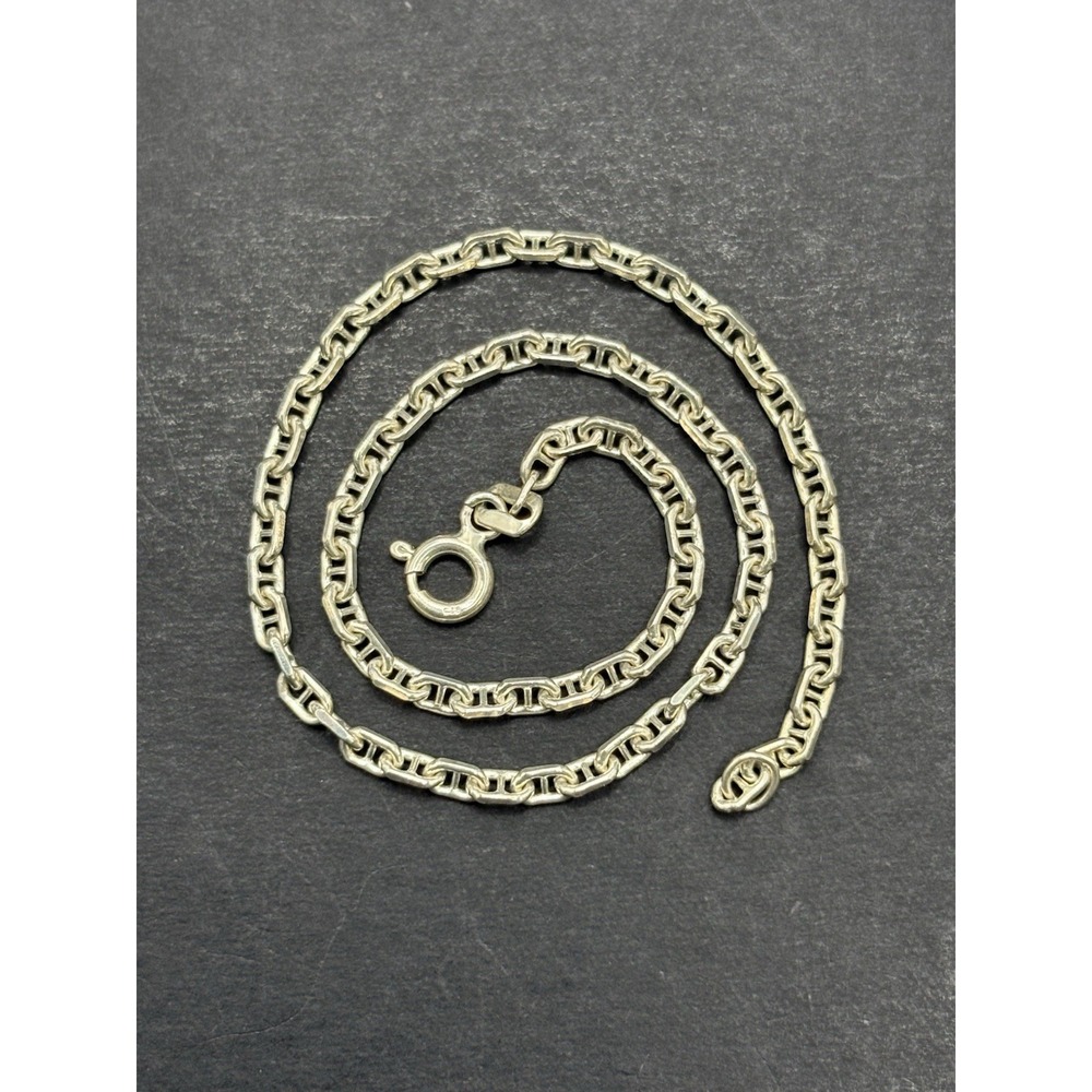 Vintage 9" Sterling Silver Anchor Link Anklet H18